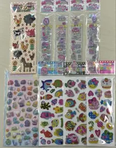 ぷっくりシール どうぶつシール　コスメ　スイーツステッカー　シール9枚セット