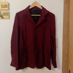 バーガンディ テーラードジャケット