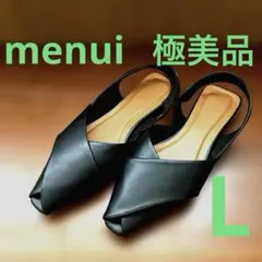 【極美品】menui クロスストラップ サンダル ブラックLサイズのサムネイル