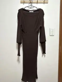 archives ブラウン ニットワンピース