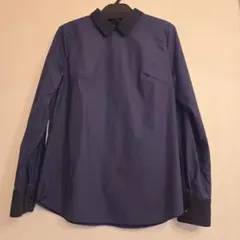 VICKY ネイビー 長袖シャツ クレリックカラーのサムネイル