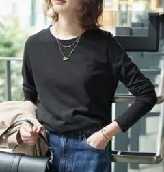 ☆美品☆SLOBE IENAシアー天竺クルーネックロンTEE 26SS