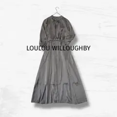 LOULOU WILLOUGHBY ワンピース サテン ロング Aライン