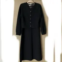 Honeys ハニーズ　カーディガン付ワンピース　黒　ブラック　Sサイズ