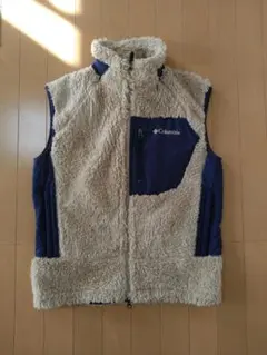 Columbia フリースベスト M ベージュ/ネイビー