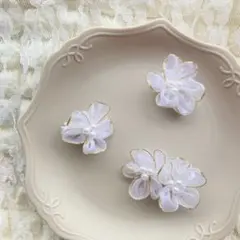 3点セット　ベビークリップ　ヘアクリップ　ヘアピン 結婚式　入園式　入学式