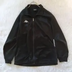 【KAPPA】刺繍 ジャージ トラックジャケット上着 ブラック Fサイズ（志）