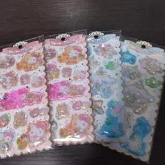 サンリオ　キラキラウォーターインシール　キティ＆ シナモン 4枚セット