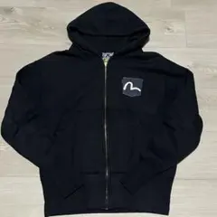 エヴィス　超EVISU　ジップアップパーカー　サイズ40 EVISU◇YAMANE/ジップパーカー/40/ポリエステル/BLK/無地 : セカンド