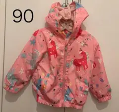 ユニコーン柄　ピンク ジャンパー　ウィンドブレーカー　アウター　ジャケット90