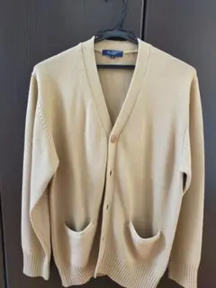 キャメル色 Vネックスクールカーディガン