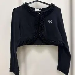 any FAM ブラックカーディガン ボレロ　ビジュー　フリル付き 120