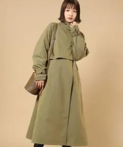フリークスストア　シャンブレー2WAYアシメトレンチコート　オリーブグリーン