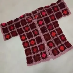 再値下げ、未使用手づくりモチーフカーディガン