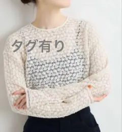 IENAイエナ ストレッチフラワーレースプルオーバー ナチュラル タグ有り美品