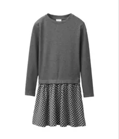 ZARA リブ編みコンビワンピース　140