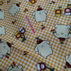 ポムポムプリン チェック柄生地