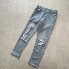 W Flags〔L〕ストレッチ デニムジーンズ ライトブルー ダメージ ジーパン