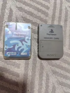 PS1 PS2 メモリーカード 2個セット SONY HORI 8MB