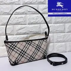 【希少 美品】バーバリーブルーレーベル ノバチェック 2way ショルダーバック
