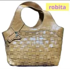 robita ロビタ　牛革編み込み　トートバッグ