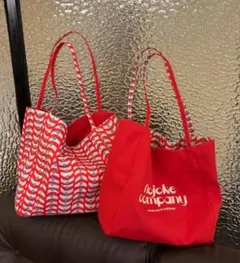 【2点限定❗】リバーシブル トートバッグ レッド