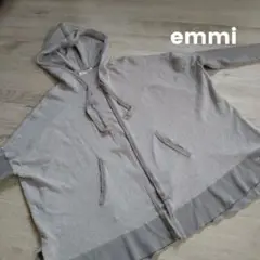【emmi】グレー フード付き パーカー フリーサイズ