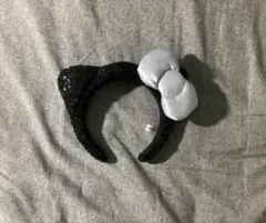 USJキティーちゃんカチューシャ黒 リボン付き