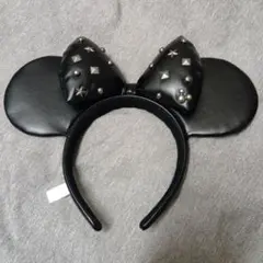 スタッズ付きブラックミッキーヘアバンド