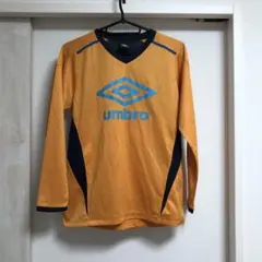 umbro オレンジ ネイビー サッカー長袖練習シャツジュニア150