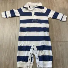 【美品】Ralph Lauren ストライプロンパース 70