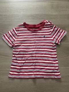 Ralph Lauren 赤と白のストライプ Tシャツ 80cm