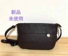 ニナリッチ　ダークブラウン レザー ショルダーバッグ