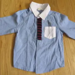 水色シャツ ネクタイ付き キッズ服