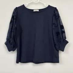 earth music&ecology ネイビー 五分袖 トップス