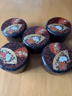 寿司桶セット 黒地に赤と金の花柄 - メルカリ