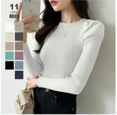 ♥️cocomomo♥️パワショルニット　ホワイト