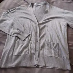 GU Vネック カーディガン グレー XL