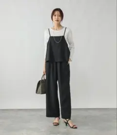 GLOBAL WORK レイカンサロペット 黒 ブラック