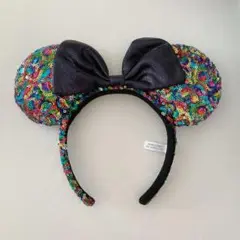 ディズニー　ミッキー　ミニー　カチューシャ　スパンコール　カラフル　ダーク