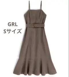 GRL 配色ステッチマーメイドジャンパースカート キャミワンピース　Sサイズ