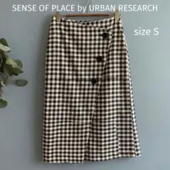 SENSE OF PLACE ブロックチェック ラップスカート巻きスカート夏以外