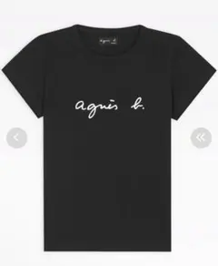 agnis b. 黒 半袖 Tシャツ