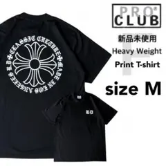 新品未使用 プロクラブ ヘビーウエイト プリント 半袖 Tシャツ 黒 M F柄