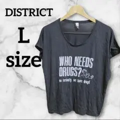 DISTRICT 【L】 Tシャツ 半袖 大人カジュアル シンプル 黒 ブラック