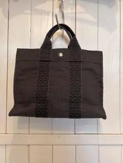 美品　HERMES 黒 グレー ハンドバッグのサムネイル