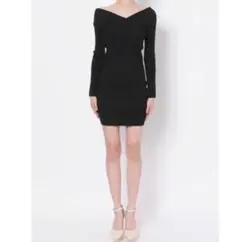 RESEXXY リゼクシー フロントクロス長袖ニットワンピース