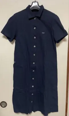 Mademoiselle NON NON ネイビー シャツワンピース 半袖