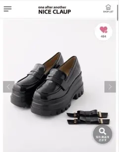 NICE CLAUP ブラックローファー 厚底のサムネイル
