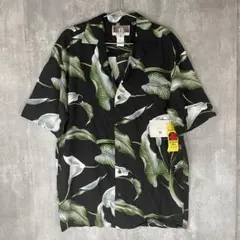 【デッドストック】Kalaheo 90's USA製 アロハシャツ 植物柄